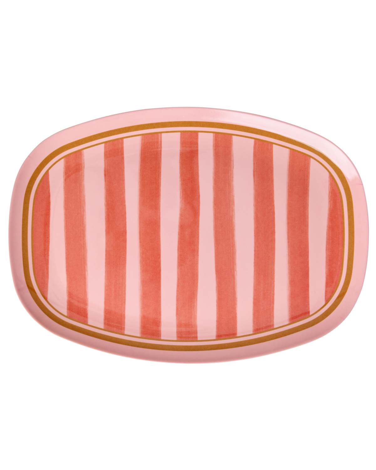 groot rechthoekig dinerbord-roxe- organic stripes