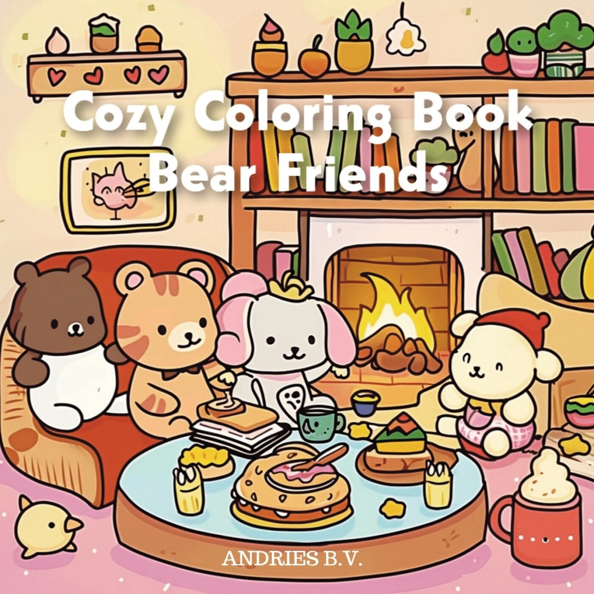 Cozy colouring book bear friends